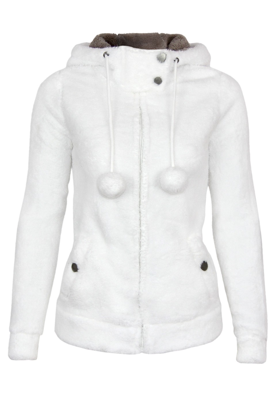 Urban Surface Damen Fleecejacke mit /Öhrchen und Kapuze